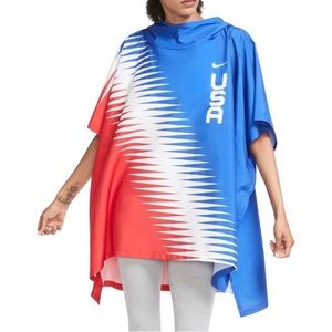 TT: Olympic Nike Team USA Marathon Packable Poncho Jacket Unisex Adult